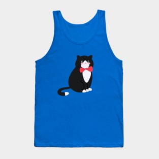 Tuxedo Cat with a Smart Bow Tie Tank Top